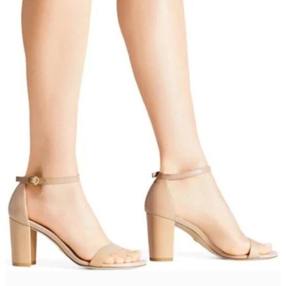STUART WEITZMAN THE 75LESSNUDIST SANDAL ADOBE BEIGE SIZE 4,5 $398 - Picture 3 of 11